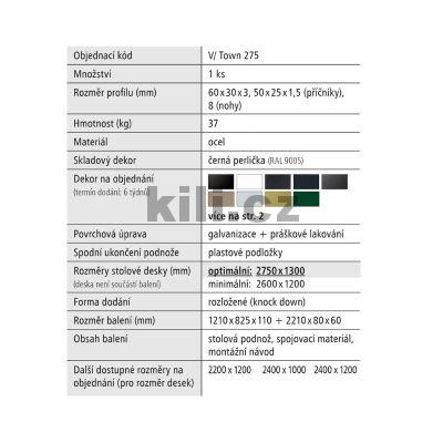 Stolov� podno� venkovn� V/TOWN 275, �ern� perli�ka RAL 9005