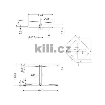Stolov� podno� venkovn� V/FERRO, �ern� perli�ka RAL 9005