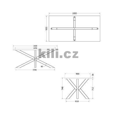 Stolov� podno� venkovn� V/VESTA 180, �ern� perli�ka RAL 9005
