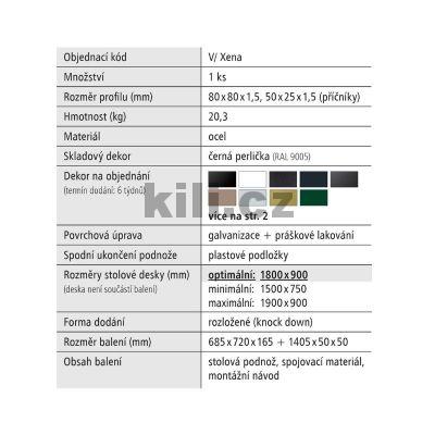 Stolov� podno� venkovn� V/XENA, �ern� perli�ka RAL 9005