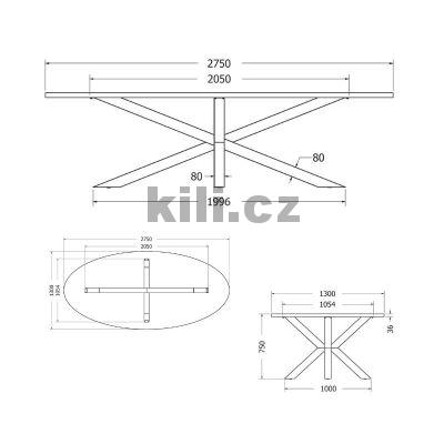 Stolov� podno� venkovn� V/OMEGA, �ern� perli�ka RAL 9005