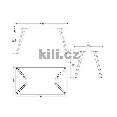 Stolov� noha venkovn� V/RODOS, �ern� perli�ka RAL 9005