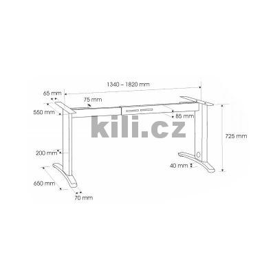 Stolov� konstrukce SKCH-O-S RAL 9006, 695-875mm, v��kov� staviteln�