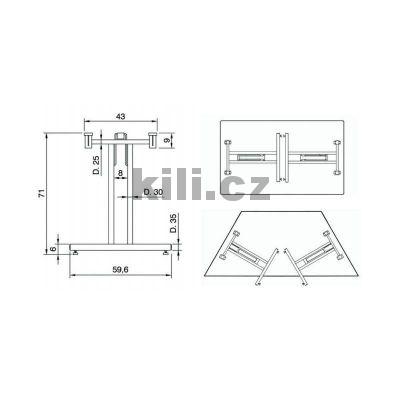 Stolov� skl�p�c� konstrukce Flexi 1, chrom