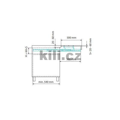 Syst�m pro v�suvnou rozkl�dac� pracovn� desku OPLA TOP, hlin�k natural