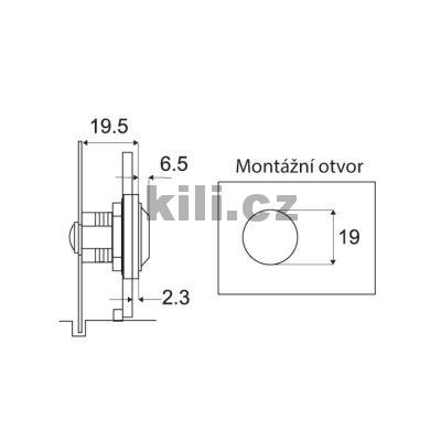 Z�mek sklo - dv� skla vrtan� Siso 916 chrom - r�zn� kl��