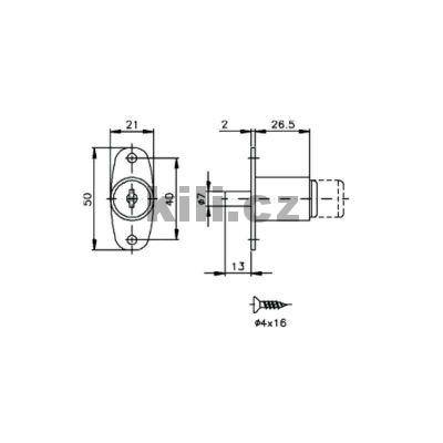 Z�mek tla�n� na posuvn� dve�e - t�lo