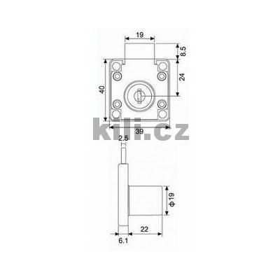 Z�mek z�suvkov� AVES G138-22, nikl - stejn� kl�� kombinace 3