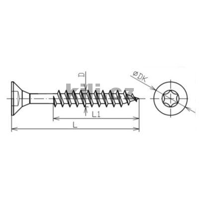 Vrut �lut� z�pustn� hlava TORX ��ste�n� z�vit