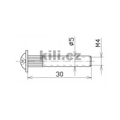 Spojovac� �roub s matic� M4 5mm nikl
