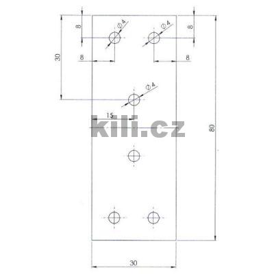Spojovac� plech 80x30x1,5 mm