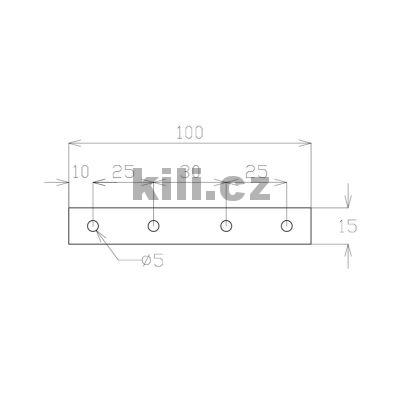Spojovac� plech 100x15x2 mm zinek
