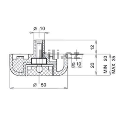 Kluz�k staviteln� b�l� 50x20