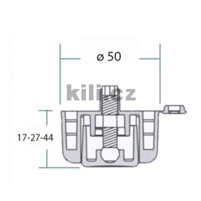 Kluz�k staviteln� �ern� 50 x 44 - 60 mm, 100 kg