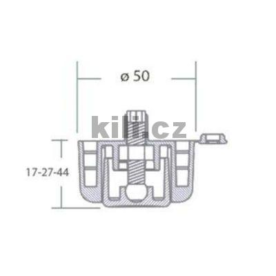 Kluz�k staviteln� �ern� 50 x 27 - 43 mm, 100 kg