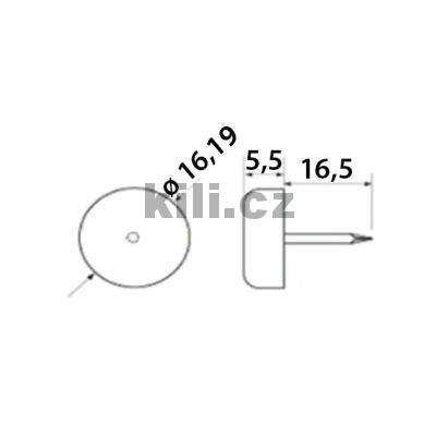 Kluz�k plastov� s h�ebem hn�d� - 4ks