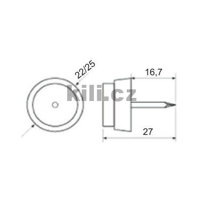 Kluz�k plastov� s filcem a h�ebem hn�d� - 4ks