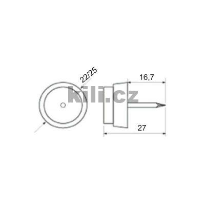 Kluz�k plastov� s filcem a h�ebem hn�d� - 4ks