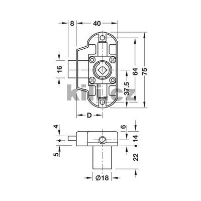 Z�mek Symo 3-cestn� Piccolo-Nova, backset 25 mm, Lev�