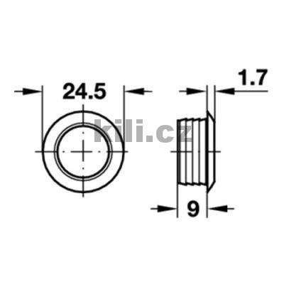 Rozeta Push-Lock 19 mm nikl mat
