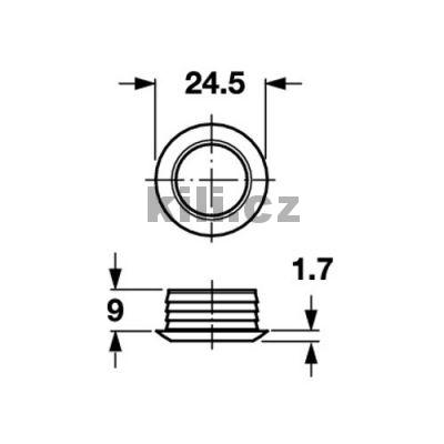 Rozeta Push-Lock 19 mm nikl mat