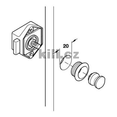 Rozeta Push-Lock 19 mm nikl mat
