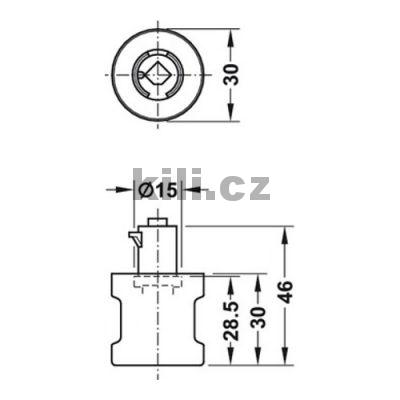 Z�mek-zamykac� oliva / oto�n� �chytka Symo, prav�