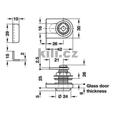 Z�mek Symo prav� sklen�n� dv��e