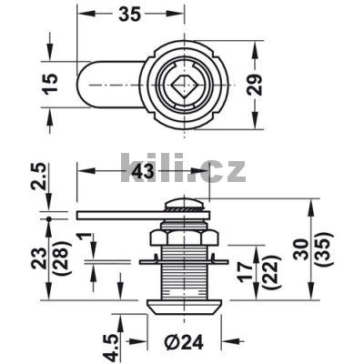 Z�mek Symo oto�n� B=17mm Nikl