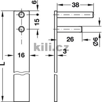 Ty� k centr�ln�mu z�mku Symo 800 mm