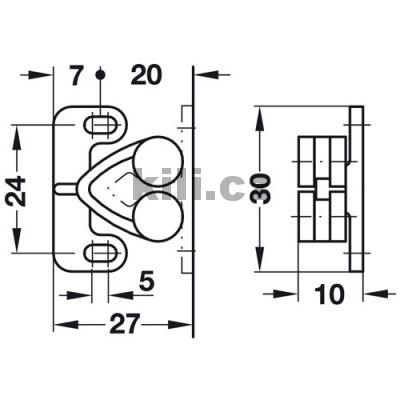 Dvojit� kuli�kov� z�padka k p�i�roubov�n� plast - hn�d�