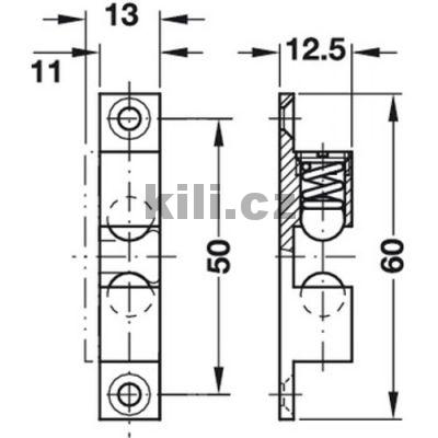 Dvojit� kuli�kov� z�padka 60 mm