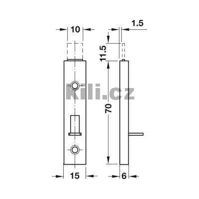 Z�str� rovn� mosaz 70x11,5