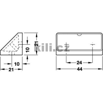 Rohov� spojova� 44 mm b�l�