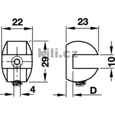 Nosi� sklen�n� police 22x23x29