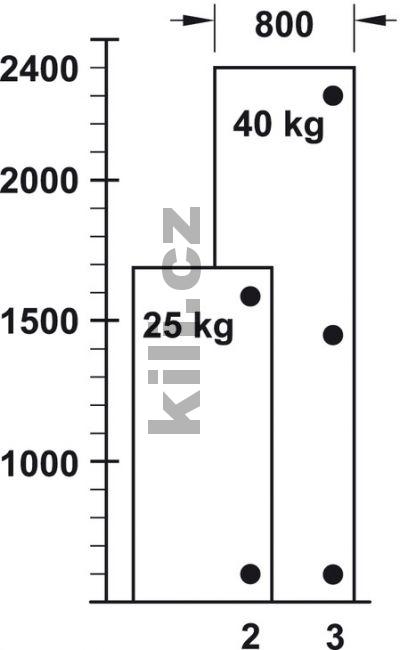 Stavebn� z�v�s, Pln� nalo�en� mont�, pro �irok� d�ev�n� dve�e do ���ky a� 900 mm