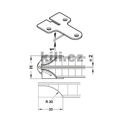 Z�v�s pro sklopn� st�l, pro stoly s r�movou konstrukc� tlou��ka panelu +27 mm