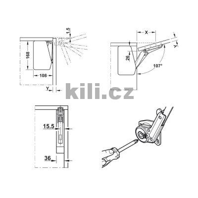 V�klop Free flap 1.7, sada model A, 107�, krytka antracit