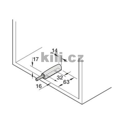 Pouzdro pro vyhazova� Push to open k p�i�roubov�n� pr�m�r 10 x 60 mm, b�l�