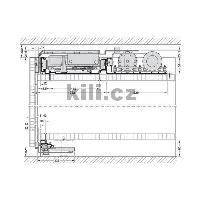 Pohon pro posuvn� dve�e, Slido F-Flush51 60 Electric