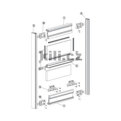 Kov�n� pro posuvn� dve�e, Slido F-Line32 80A/F-Line32 80B, sada, 80 kg