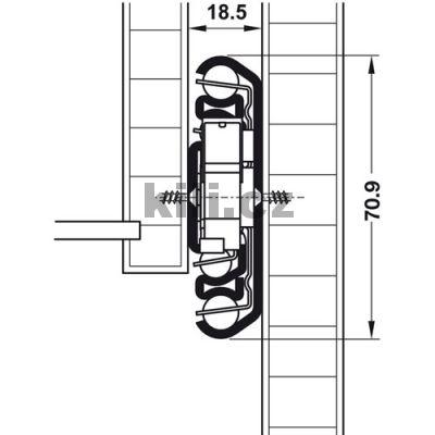 Kuli�kov� plnov�suv s aretac� 900 mm 230 kg, bo�n� mont�