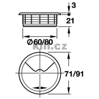 Pr�chodka kabelov� 80mm B�l�