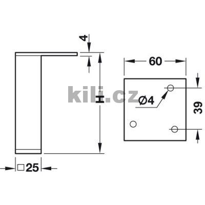 N�bytkov� noha �ed�  RAL 9006