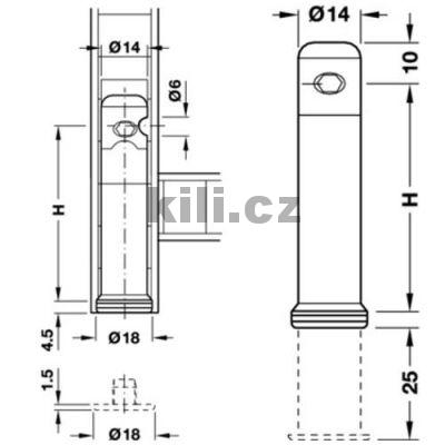 Soklov� se�izovac� �roub 52 mm