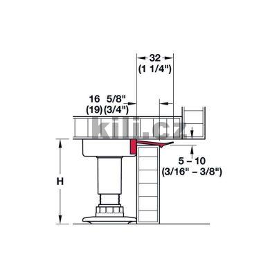 Dr��k soklu k soklov� no�ce Axilo pro sokl 19 mm