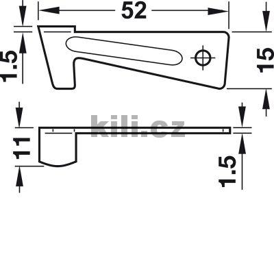 Up�nac� h��ek 52 mm pro r�mov� konstrukce stol�