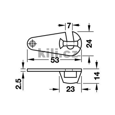 Up�nac� h��ek 53 mm pro stoly s r�movou konstrukc�