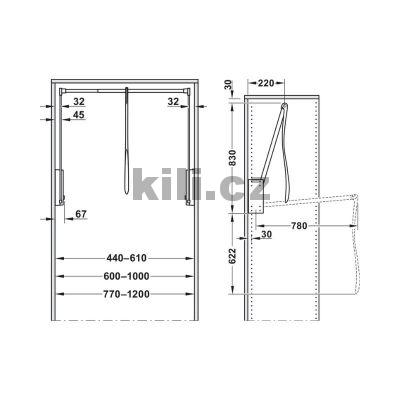 Sklopn� ty� 600-1000mm, �ed�