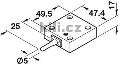 Vestav�n� sp�na� s dlouh�m tla��tkem pro Tubos 5049 230V�ern�